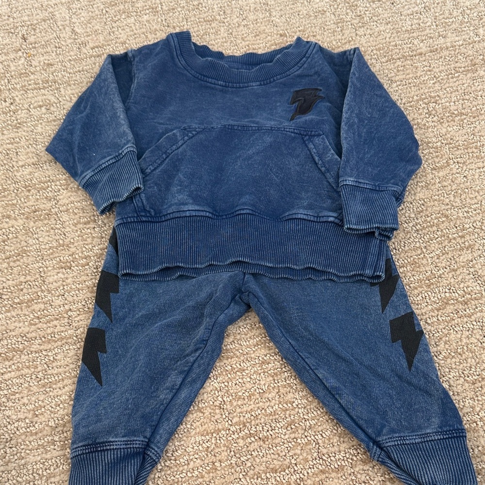 Little Mish Blue Baby Boy Sweatshirt and Pants Set (9 Months) - Picture 5 of 5